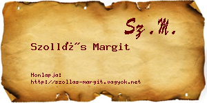 Szollás Margit névjegykártya